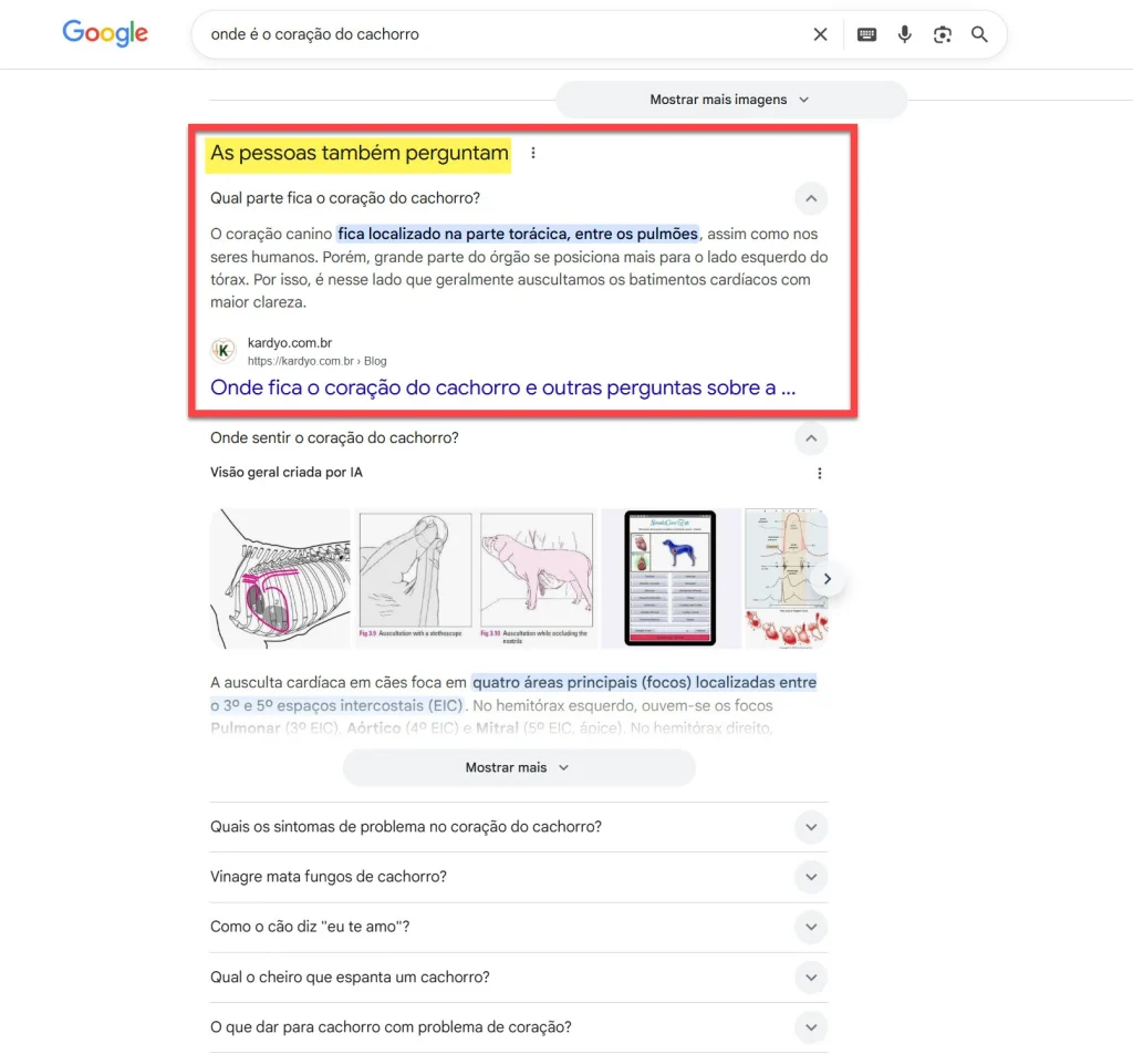 google onde fica coracao do cachorro as pessoas tambem perguntam